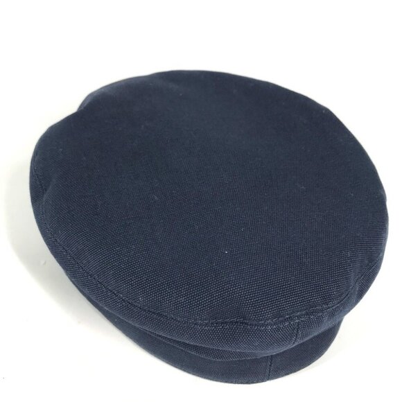 HERMES Kabul Serie Button Newsboy 57 Hat cap Casquette cotton Navy - Picture 15 of 16